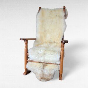 Genuine Double-Pelt Sheepskin Bench Cover Rare Breed Soft 76" x 28"